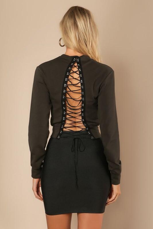 Lace-up Sweater