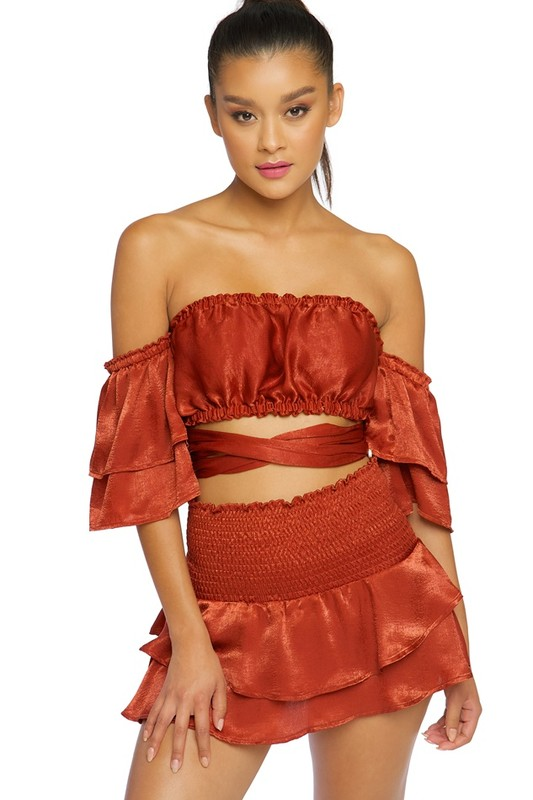 2-Piece Off Shoulder Skirt Set