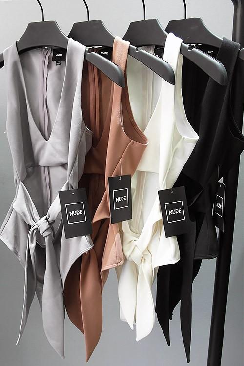 Nude Front Tie Bodysuit