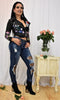 Floral Black Biker Jacket