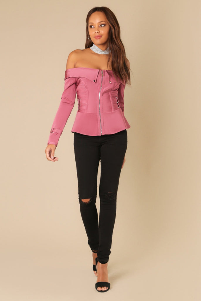 Bandage Off-Shoulder Jacket