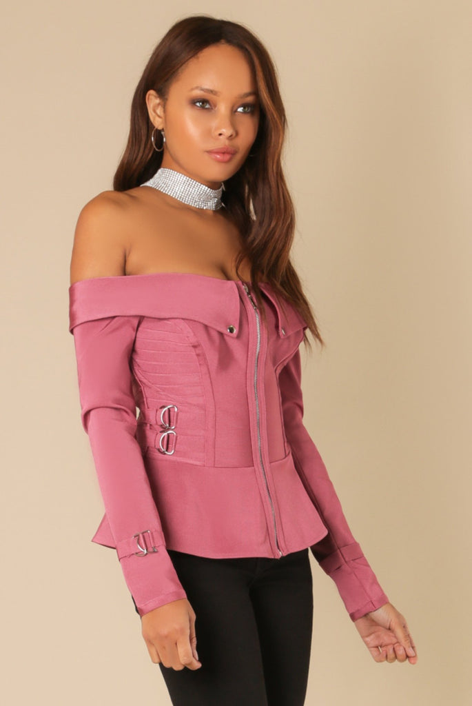 Bandage Off-Shoulder Jacket