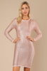 Sheer Rose Gold Sweater Dress