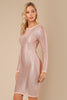 Sheer Rose Gold Sweater Dress