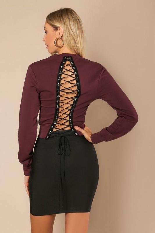 Lace-up Sweater
