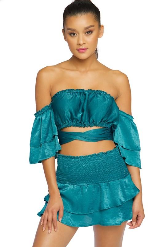 2-Piece Off Shoulder Skirt Set